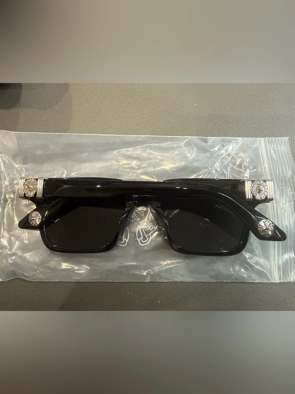 Chrome Hearts Black Thick Square Sunglasses